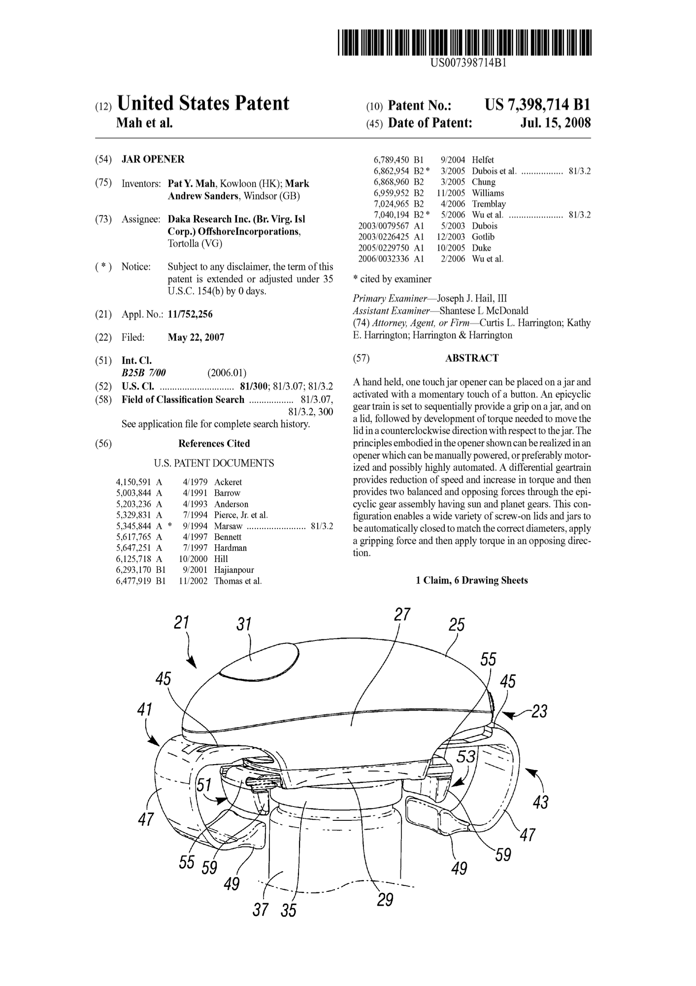 Granted US patent